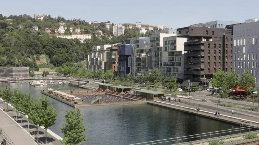 Le futur site de baignade à Confluence est le premier projet de baignade dans la Saône à Lyon ©ArtefactoryLab